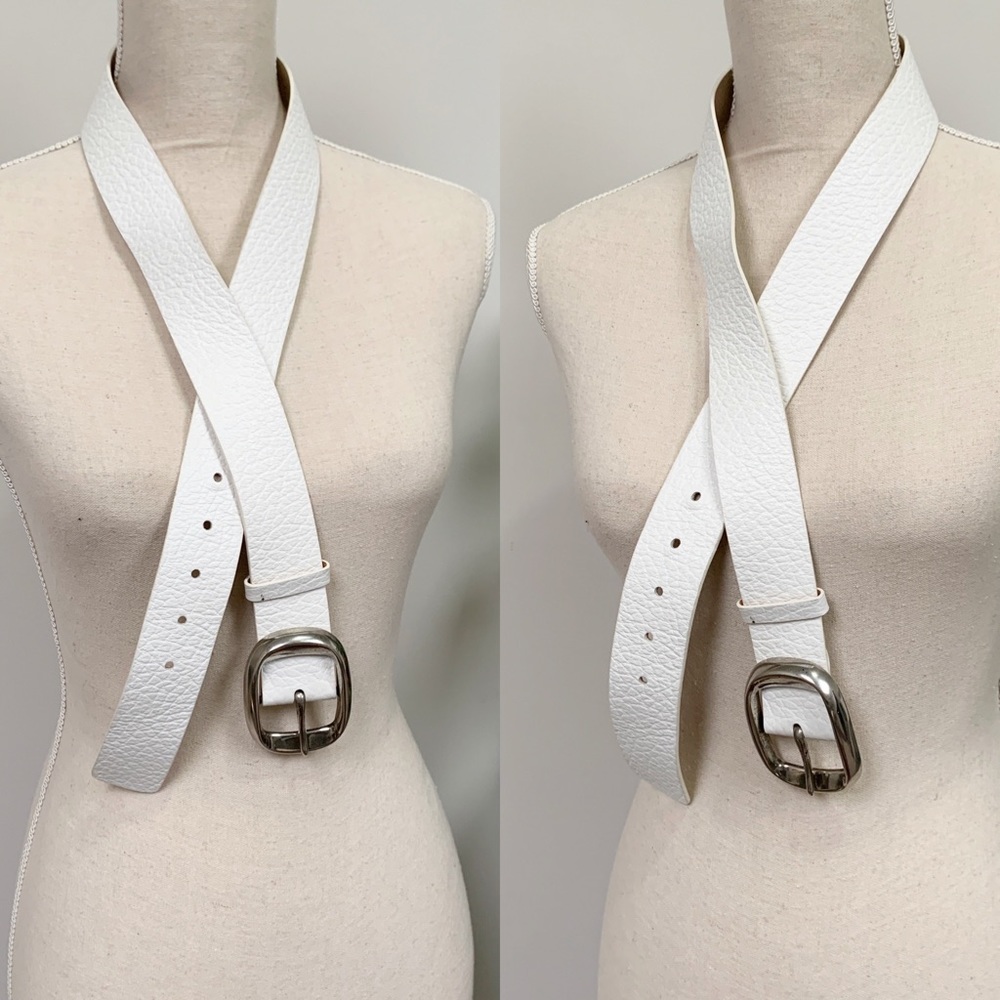 Benetton White Leather Belt